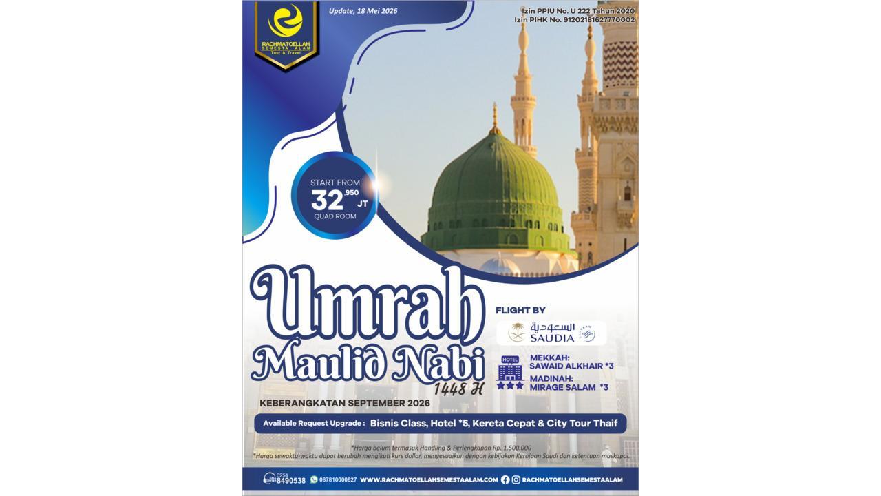 Umrah Maulid Nabi Muhammad SAW September 2026